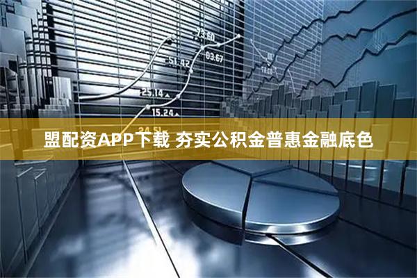 盟配资APP下载 夯实公积金普惠金融底色