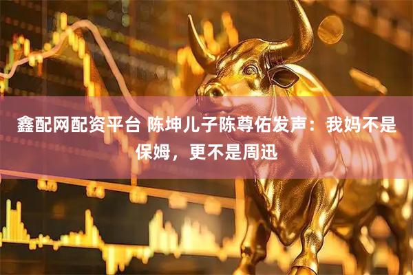鑫配网配资平台 陈坤儿子陈尊佑发声：我妈不是保姆，更不是周迅